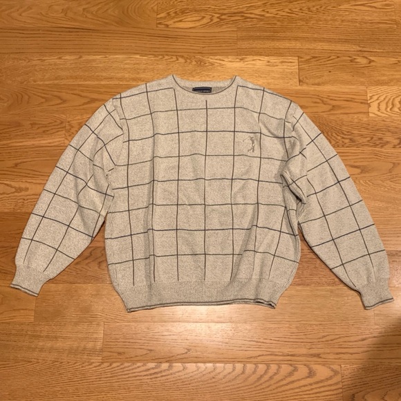 Fairway Sport Other - vtg fairway sport tan grid golfer sweater 💫 large